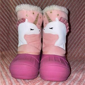 Cat & Jack- Thermolite EcoMode -Pink Unicorn Size 5 Toddler Snow Boots “Girl’s”